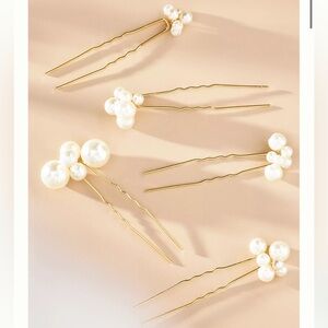 Anthropologie Cluster of Pearl Pins, Set of 5